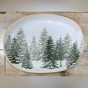 Eli + Ana Christmas Pine Tree Forest Serving Platter Tray plate NEW